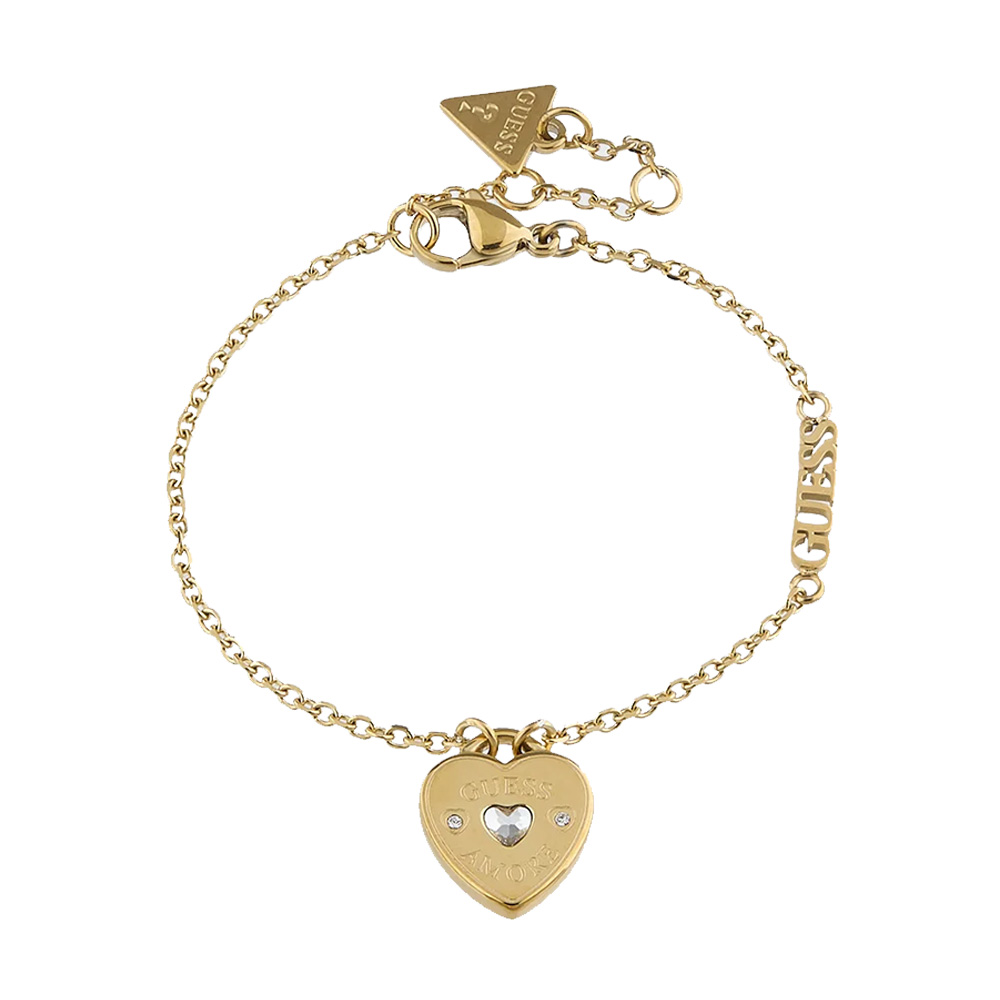 Picture of Guess Heart Charm Gold Bracelet For Women JUBB05057JWYGS