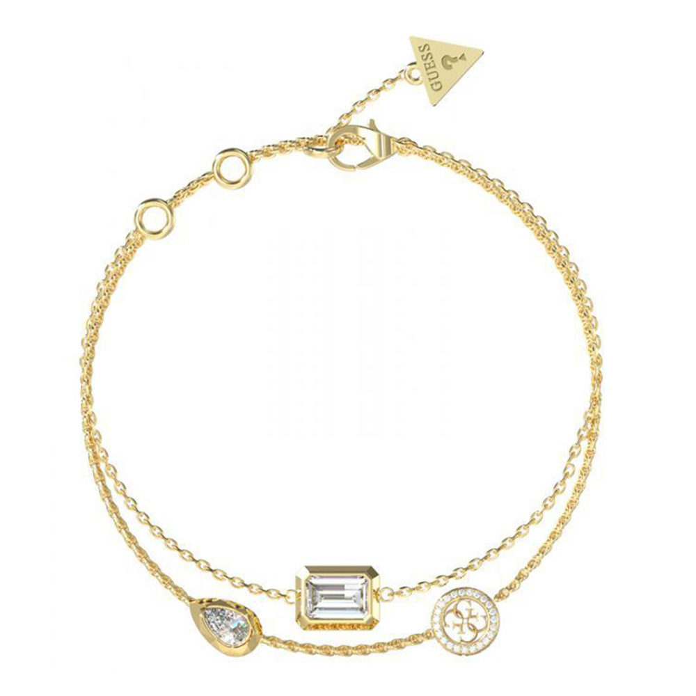 Picture of Guess 4G Light Gold Zirconia Charm Bracelet For Women JUBB05237JWYGL