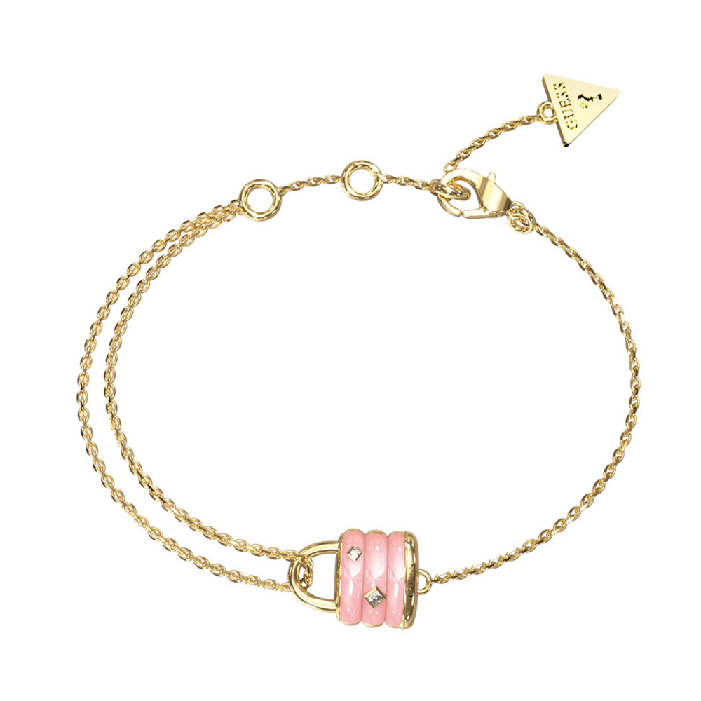 Picture of Guess My Secret Gold Pink Padlock Bracelet For Women JUBB05413JWYGRSL