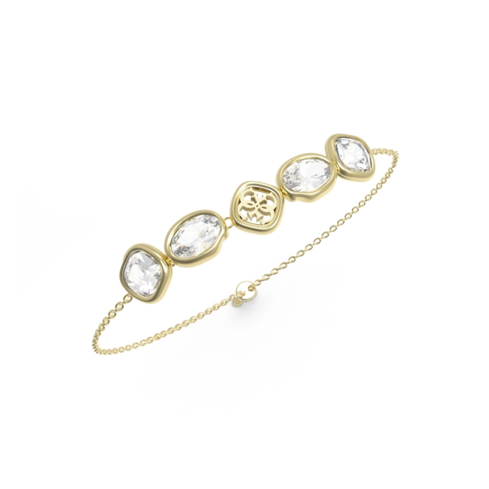 Picture of Guess Mamounia Gold White Crystal Bracelet For Women JUBB05570JWYGTU