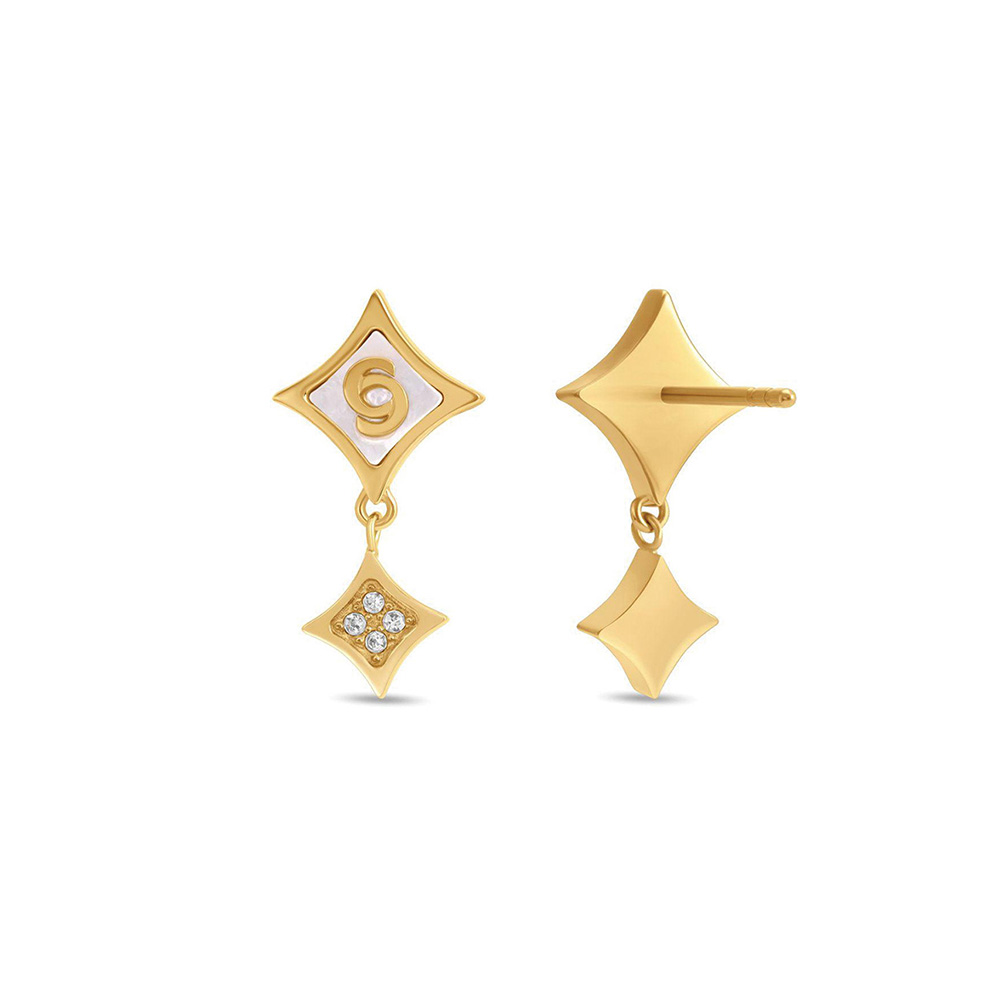 Picture of Cerruti 1881 Francesca Gold Pearl Zirconia Earrings For Women CIJLE0013301