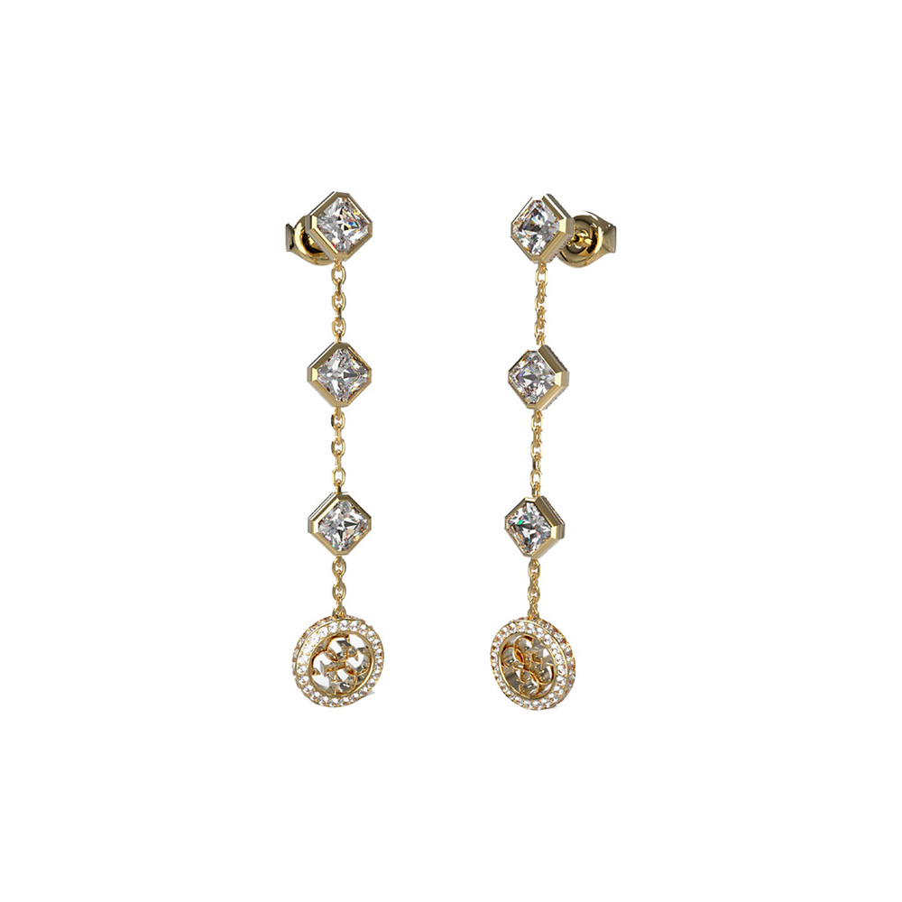 Picture of Guess Clear Drop Pendant Gold Earrings For Women JUBE04157JWYGT/U