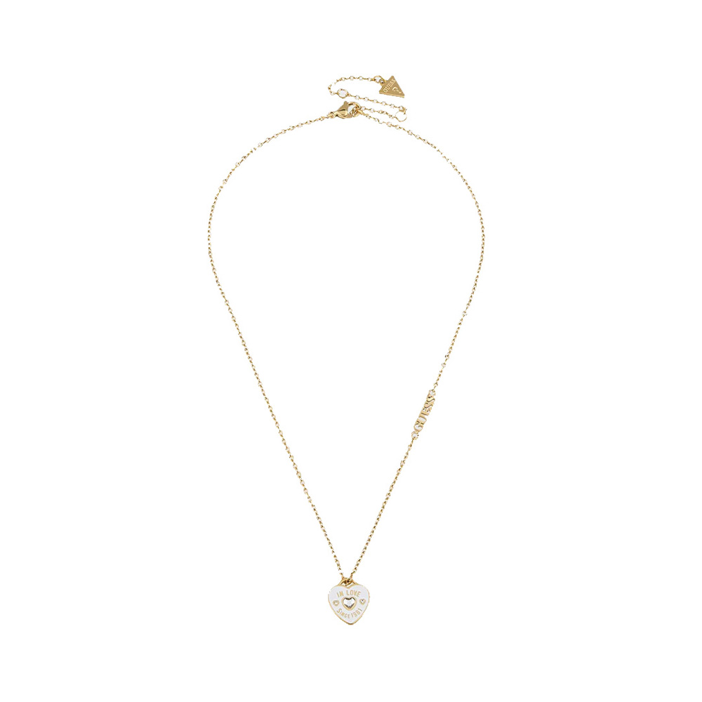 Picture of Guess Amore Gold White Heart Crystal Necklace For Women JUBN05052JWYGWHT/U