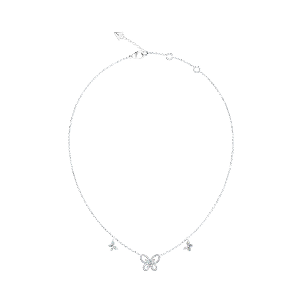 Picture of Guess Lily Silver Butterfly Crystal Necklace For Women JUBN05112JWRHT/U
