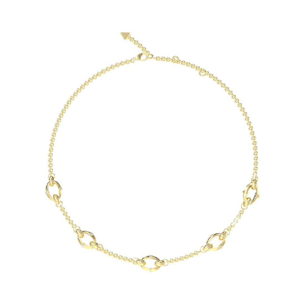 Picture of Guess Bamboo Gold Zirconia Necklace For Women JUBN05167JWYGT/U