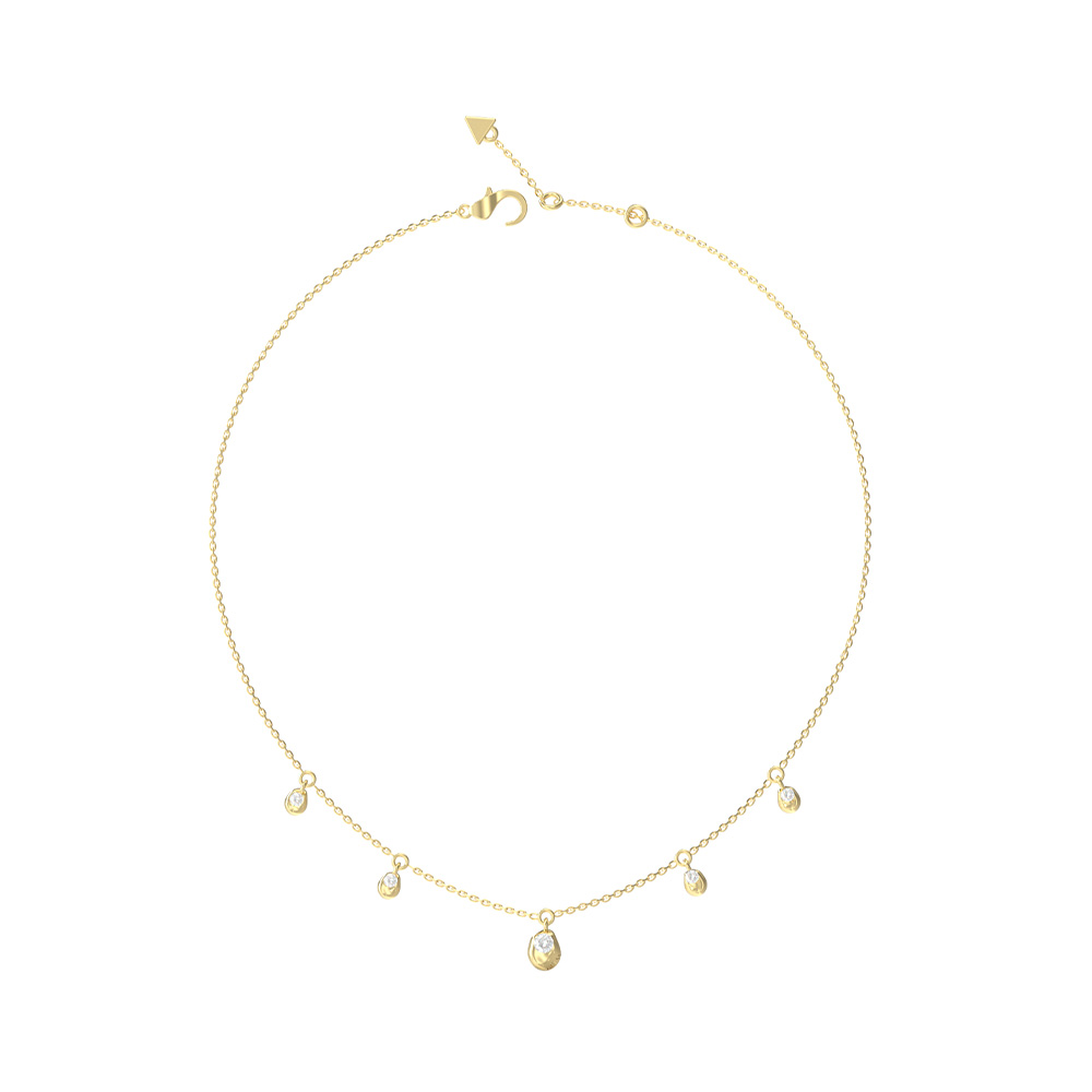 Picture of Guess Panarea Gold Pebble Stone Pendant Necklace For Women JUBN05185JWYGT/U