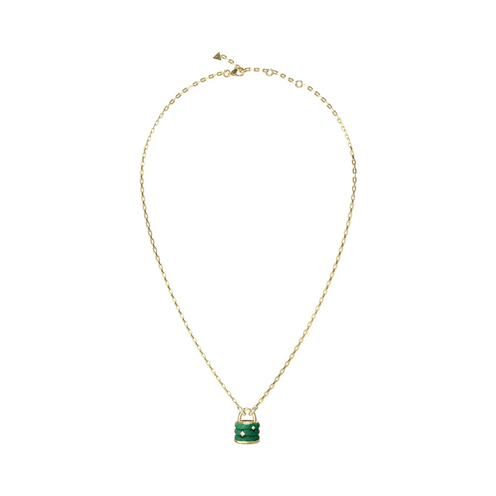 Picture of Guess My Secret Gold Green Padlock Necklace For Women JUBN05411JWYGGNT/U
