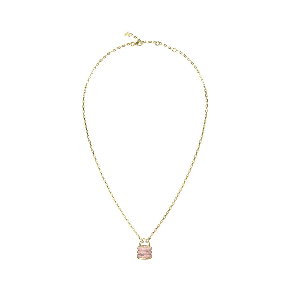 Picture of Guess My Secret Gold Rose Padlock Crystal Necklace For Women JUBN05411JWYGRST/U