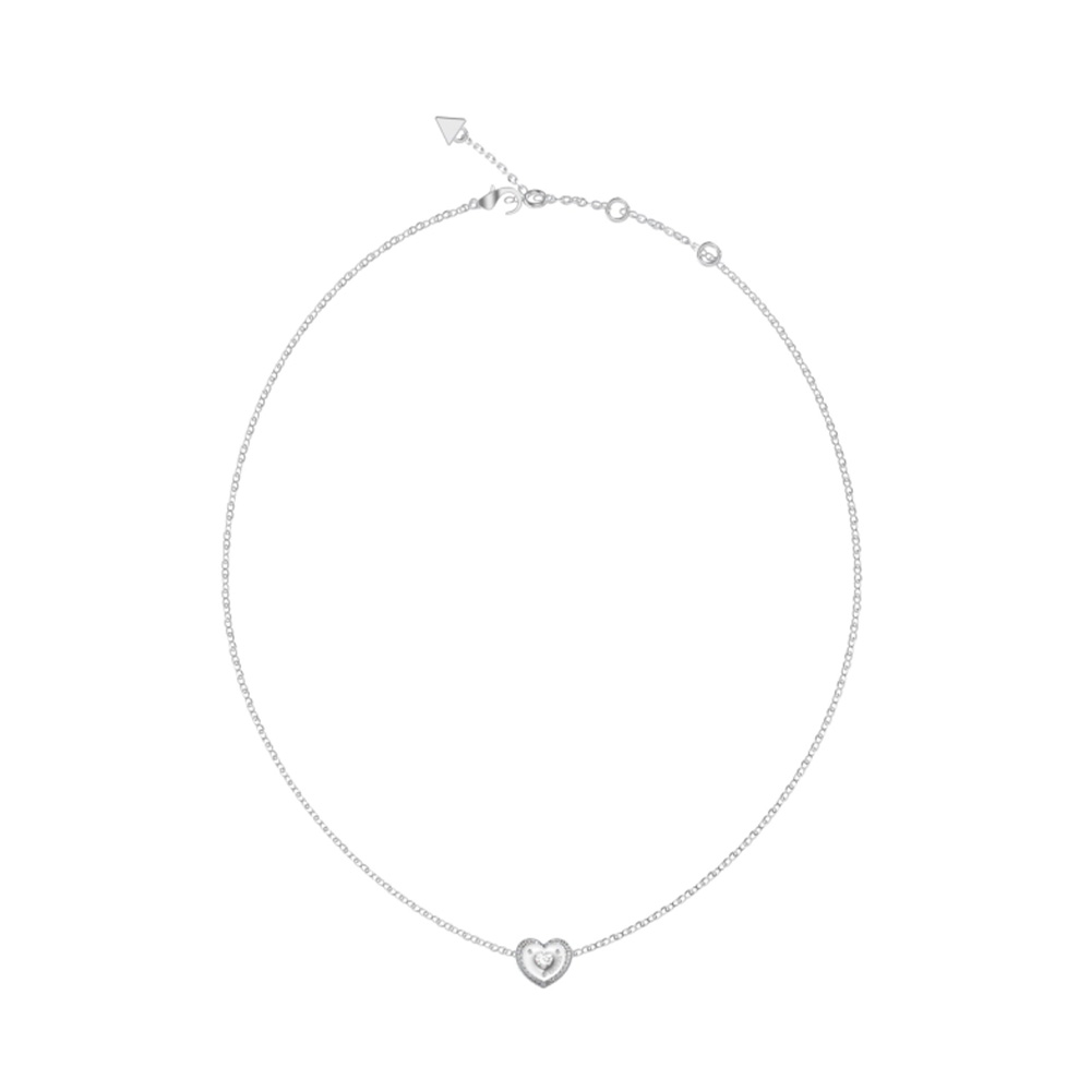 Picture of Guess Till Morning Silver Heart Crystal Necklace For Women JUBN05549JWRHT/U