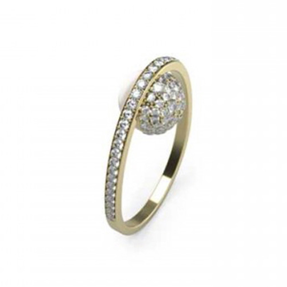 Picture of Guess Calypso Gold Floral Crystal Ring For Women JUBR04454JWYG54