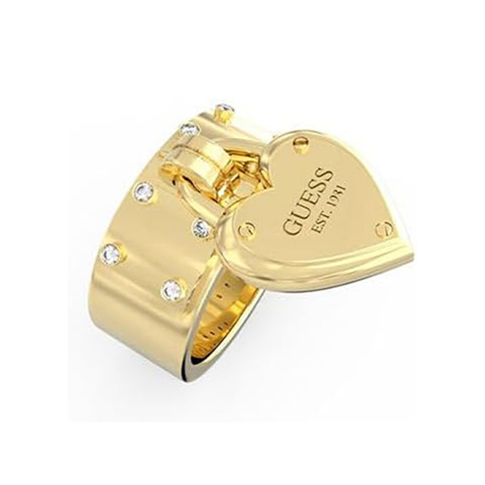 Picture of Guess Amore Gold Heart Signet Ring For Women JUBR05059JWYG54