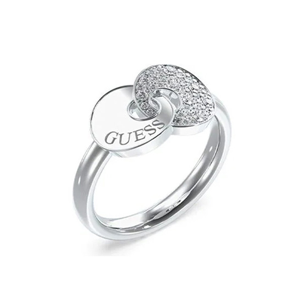 Picture of Guess Blooming Summer Silver Stone Logo Ring For Women JUBR05222JWRH54