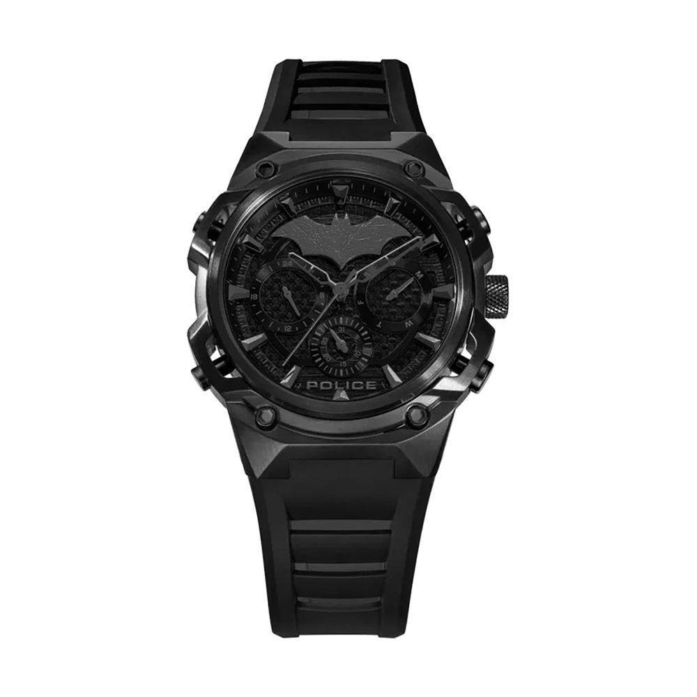 Picture of Police Batman Crusader Set Black Chronograph Silicone Mens Watch PEWGQ0089901 SET