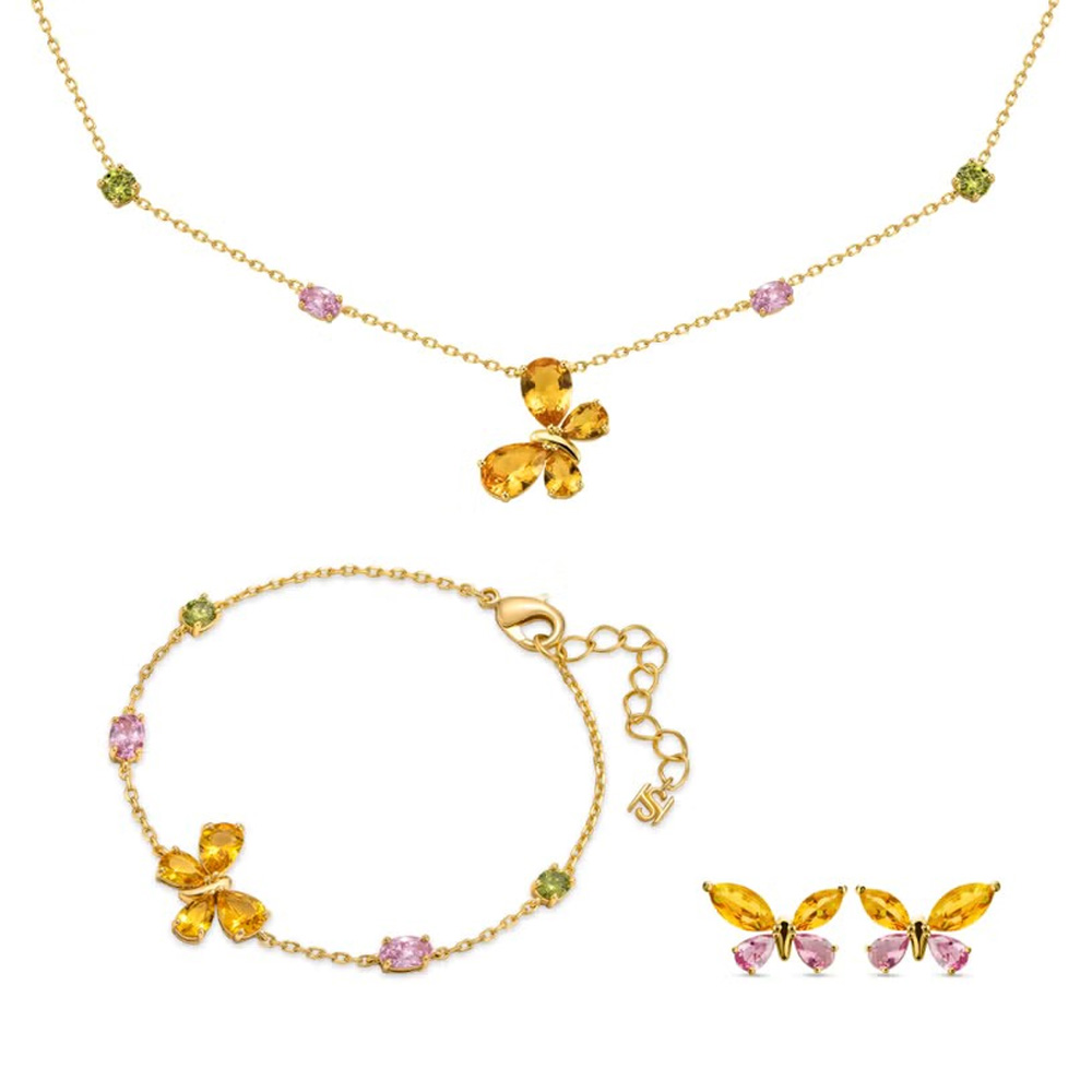 Picture of Saint Honore Gala Yellow Crystal Gold Womens Jewelry Set CL93 3OR SET OF 3
