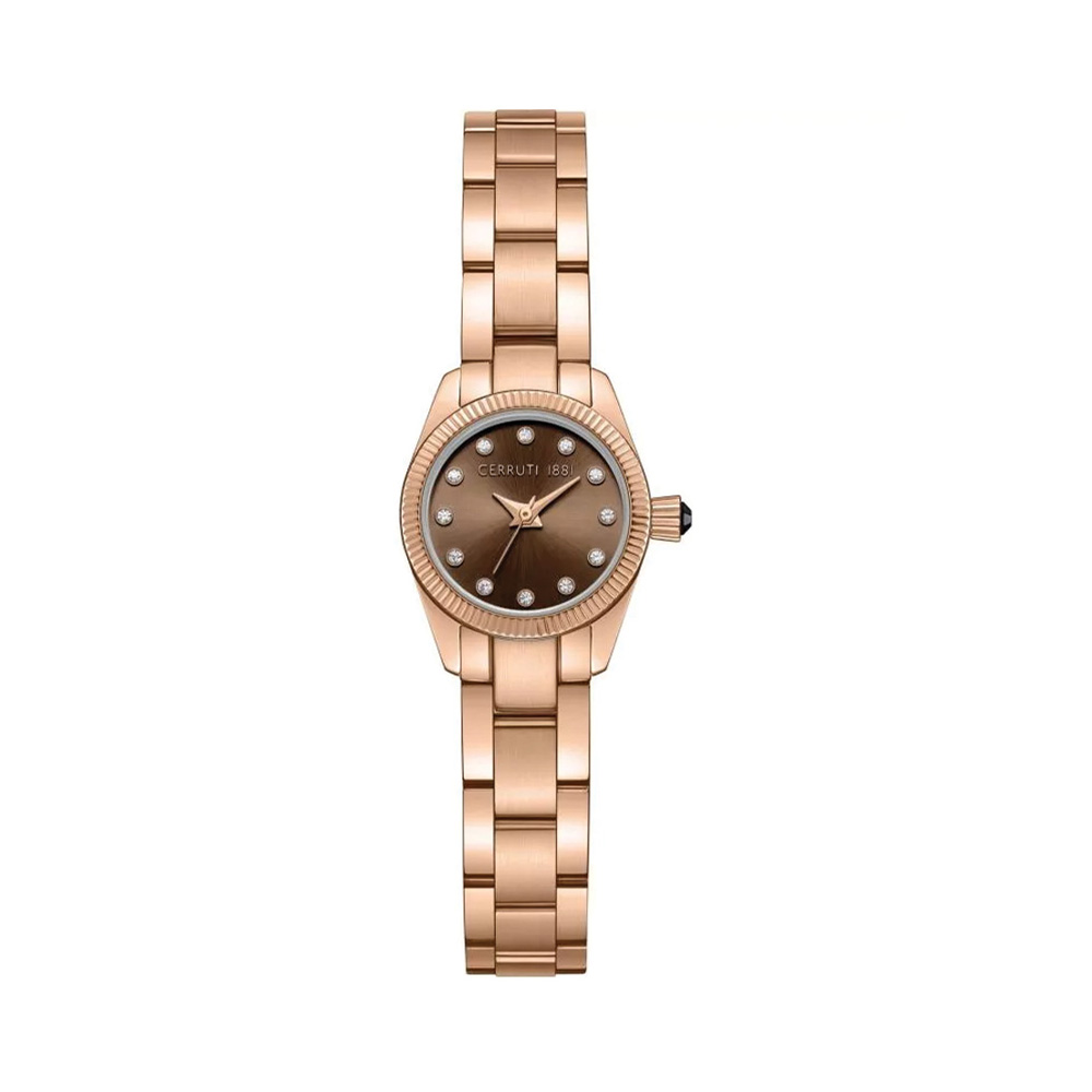 Picture of Cerruti 1881 Endine Brown Dial Rose Gold Stainless Steel Bracelet Watch For Women CIWLG0087003