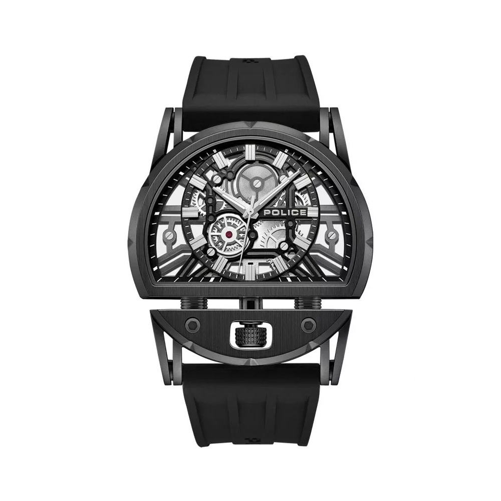 Picture of Police Daintree 2.0 Skeleton Black Silicone Strap Mens Watch PEWGM0081507