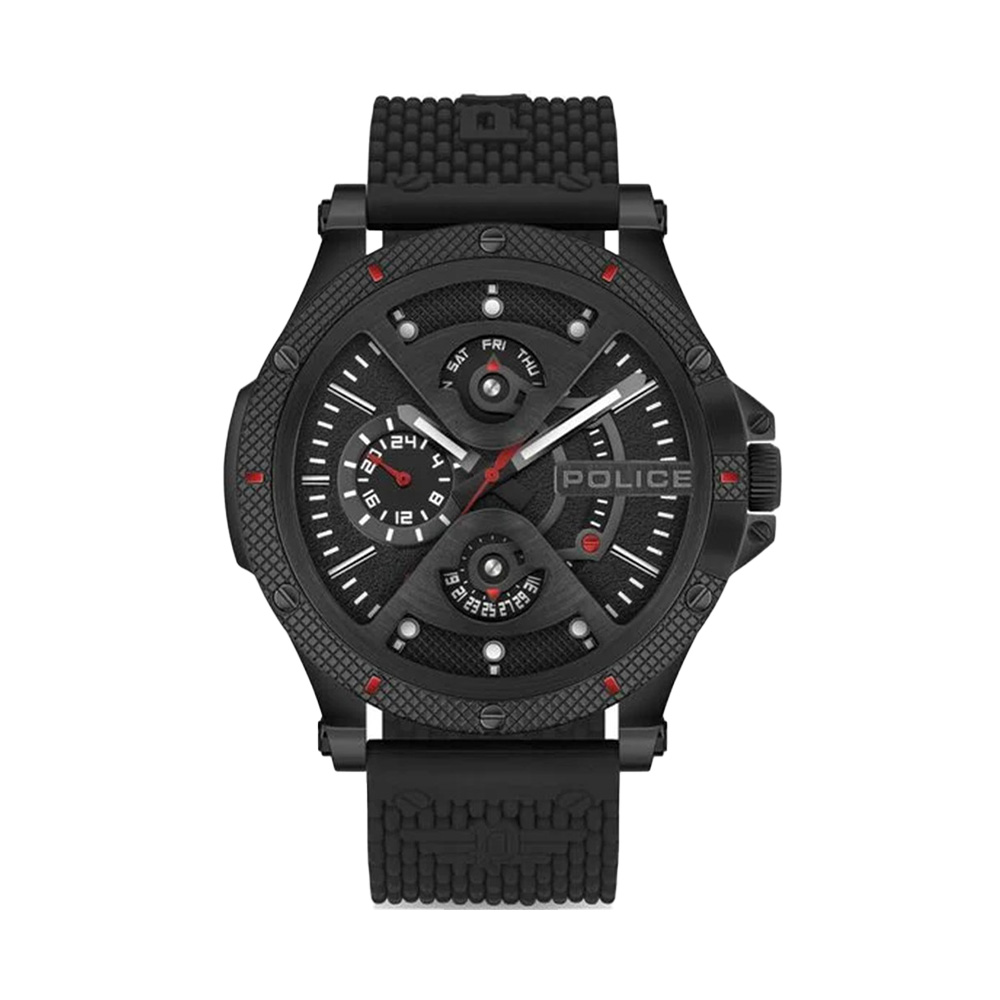 Picture of Police Mist Multifunction Black Dial Black Silicone Strap Mens Watch PLPEWJQ2110551