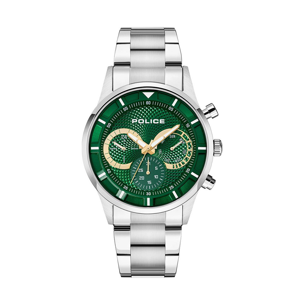 Picture of Police Chronograph Green Dial Stainless Steel Bracelet Mens Watch PEWJK2014301M