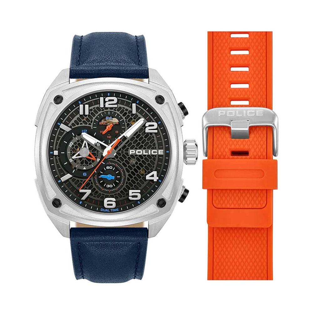 Picture of Police Portland Blue Dial Dual Strap Mens Watch PEWGF00814X0