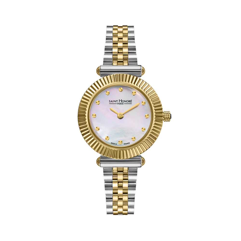 Picture of Saint Honore Paris White Mop Dial Two Tone Stainless Steel Bracelet Watch For Women Ga721270 4YT