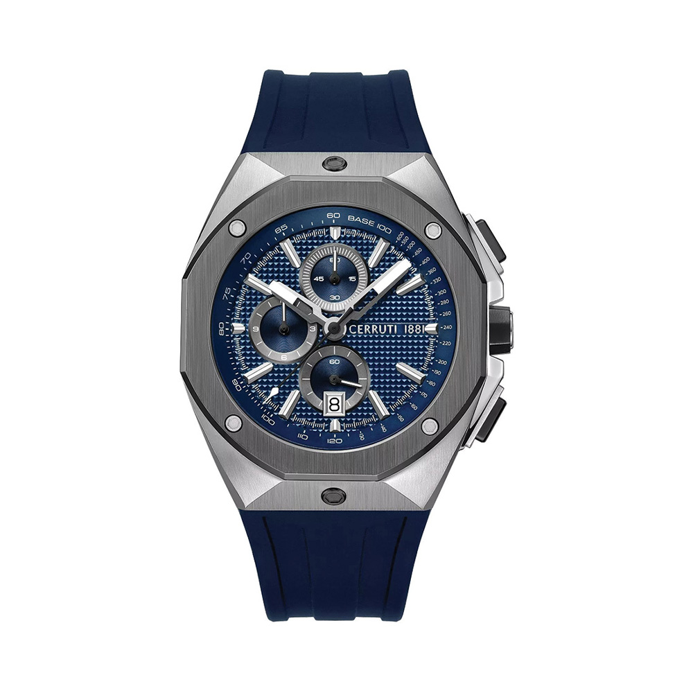 Picture of Cerruti 1881 Arezzo Chronograph Blue Dial Green Silicone Strap Men'S Watch CIWGO0073202