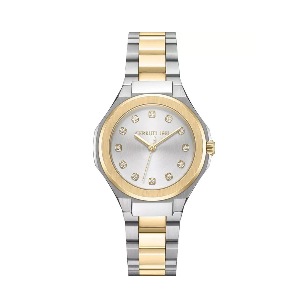 Picture of Cerruti 1881 Lucardo Silver Dial Two Tone Stainless Steel Watch For Women CIWLG0086402