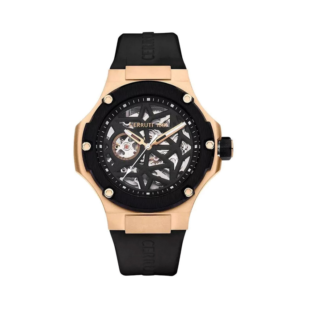Picture of Cerruti 1881 Lucardo Automatic Skeleton Dial Rose Gold Case Men'S Watch CIWGR0007107