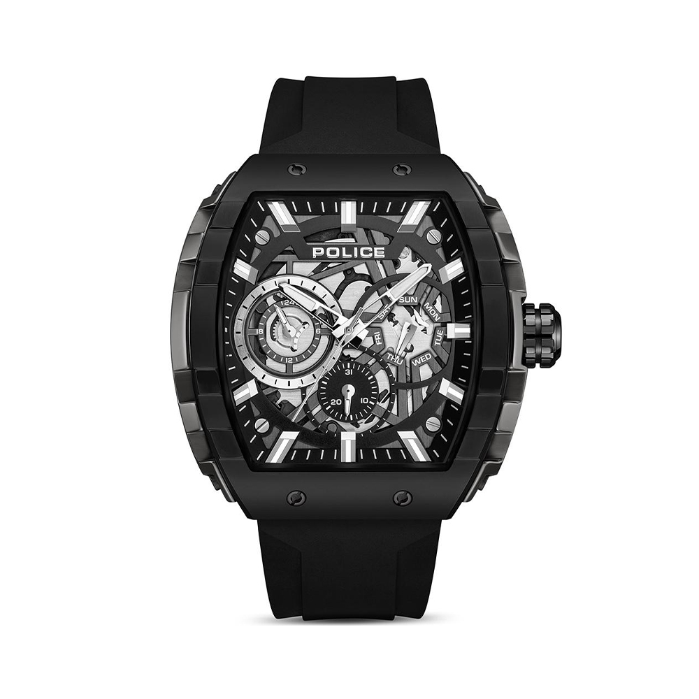 Picture of Police Ss25 Black Dial Silicone Strap Mens Watch PLPEWGQ0063001