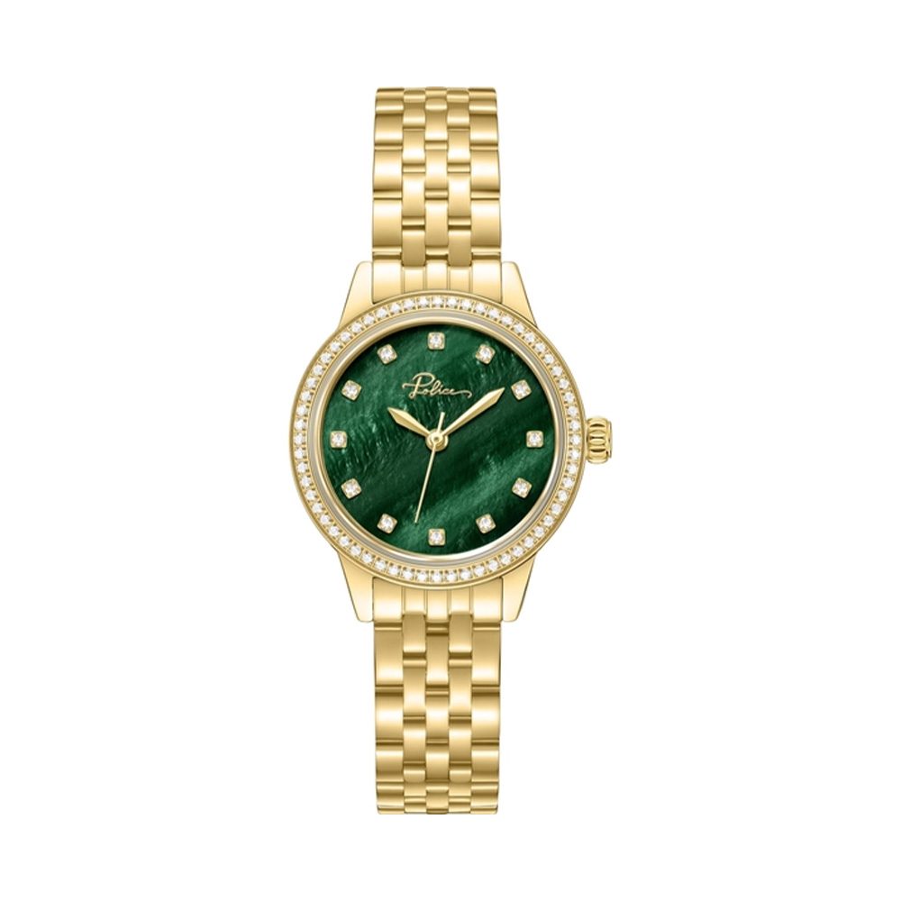 Picture of Police Green Dial Gold Metal Bracelet Womens Watch PEWLG2240803
