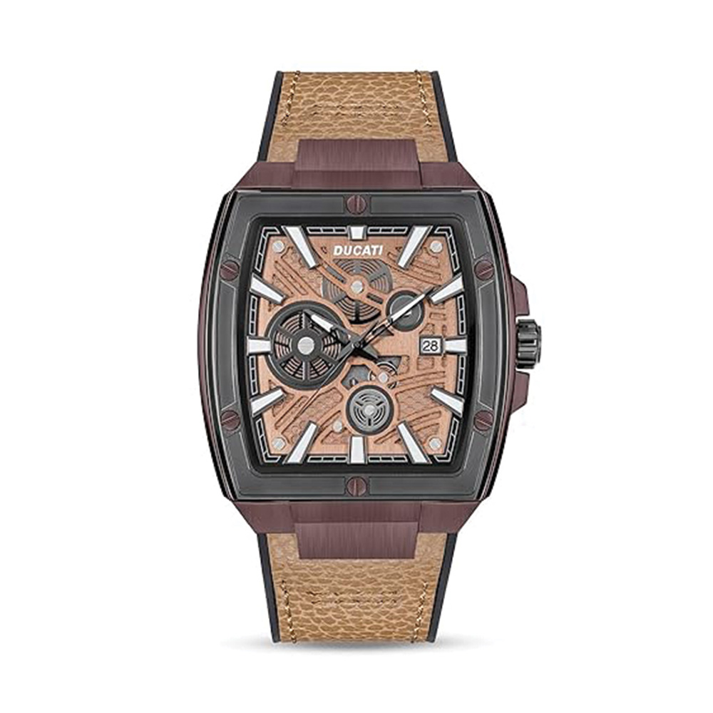 Picture of Ducati Automatic Black Dial Leather Strap Watch For Men DTWGB0000702