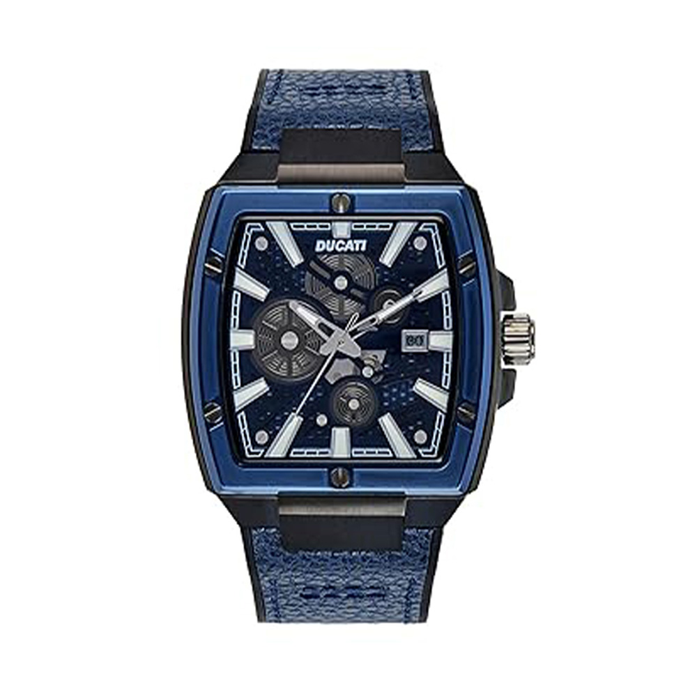 Picture of Ducati Quartz Blue Dial Leather Strap Watch For Men DTWGB0000703