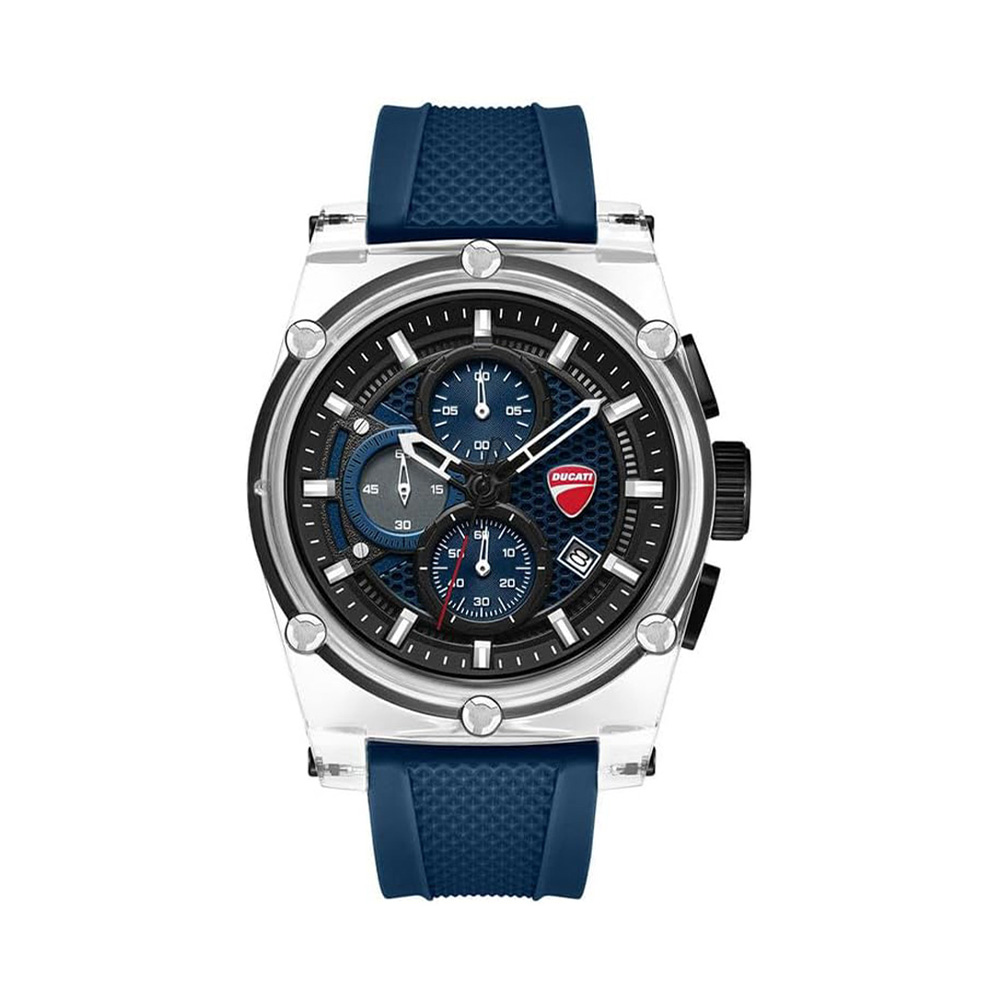 Picture of Ducati Dt010 Chronograph Blue Dial Silicone Strap Watch For Men DTWGO0001602