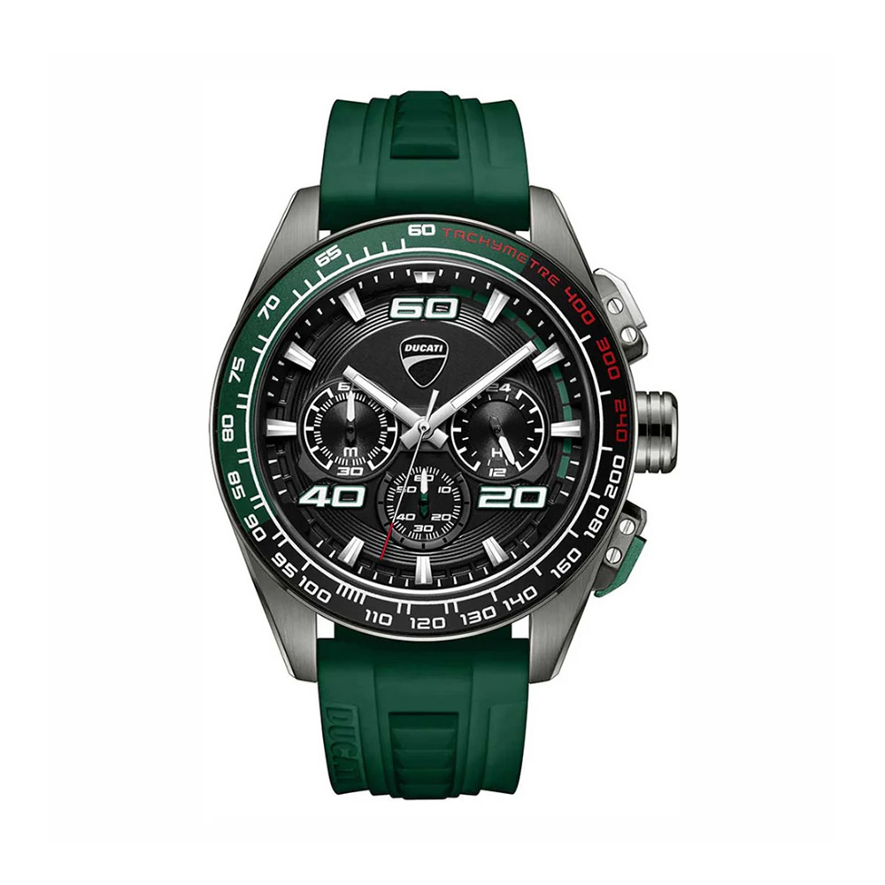 Picture of Ducati Corse Chronograph Green Dial Silicone Strap Watch For Men DTWGO0001704