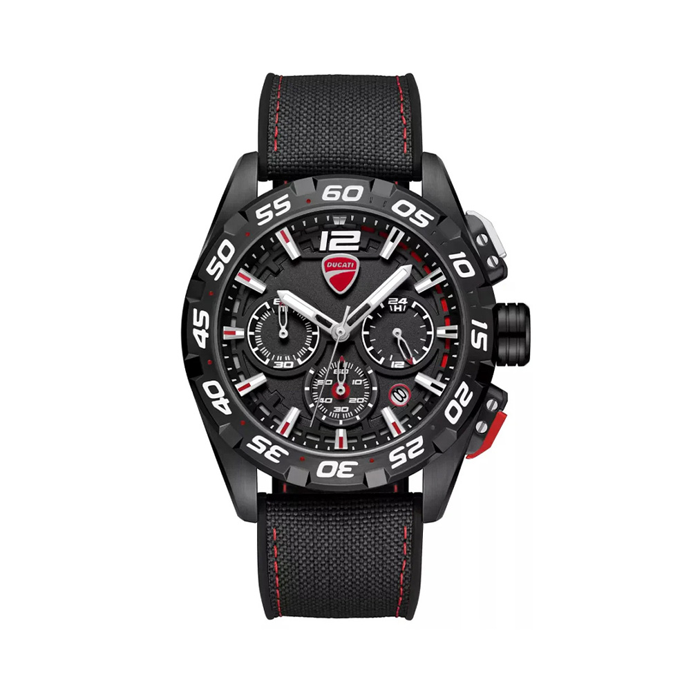 Picture of Ducati Corse Chronograph Black Dial Silicone Nylon Strap Watch For Men DTWGO0001801