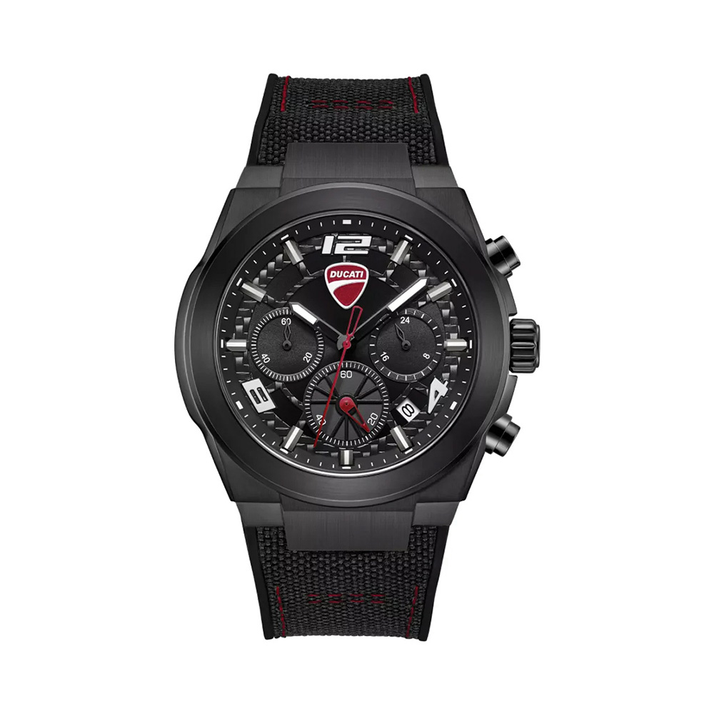 Picture of Ducati Chronograph Black Transparent Dial Silicone Strap Watch For Men DTWGC0002003