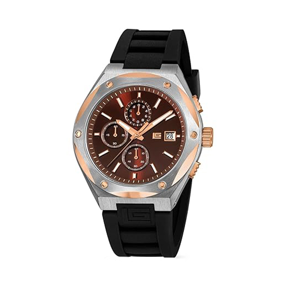 Picture of Guy Laroche Renaud Quartz Chronograph Brown Dial Rubber Strap Watch For Men GLWGM0003604