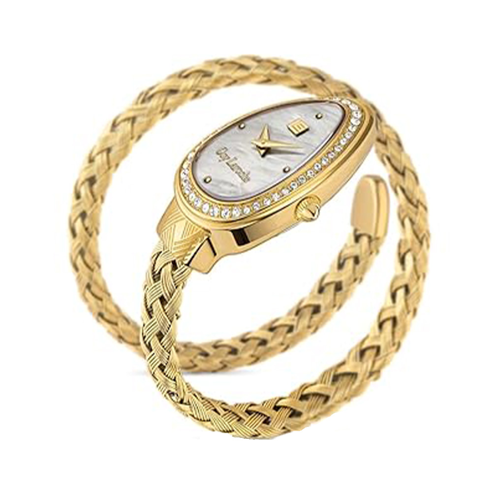 Picture of Guy Laroche Adele Quartz White Oval Dial Gold Tone Watch For Women GLWLG0002402