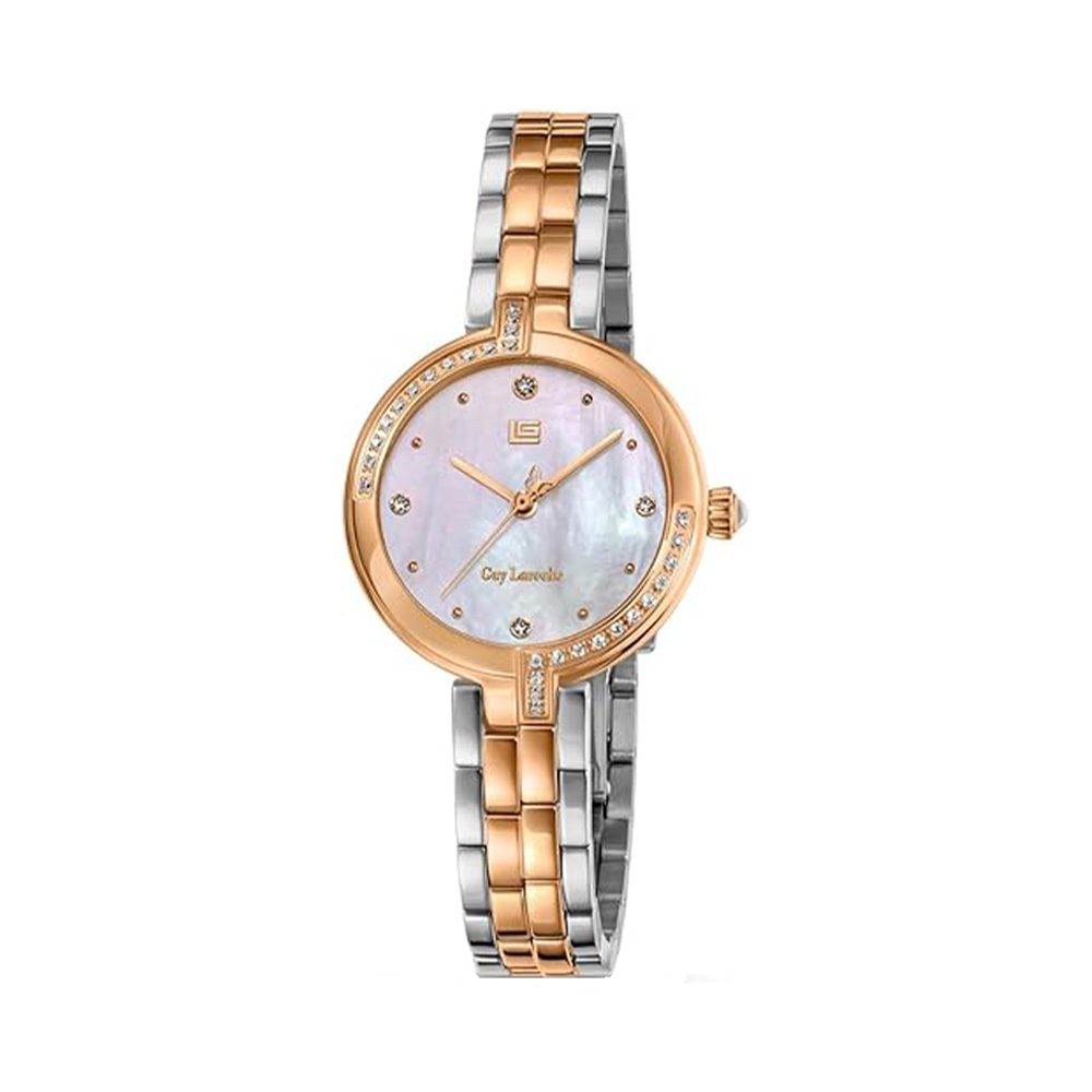 Picture of Guy Laroche Angela Quartz White Mop Dial Two Tone Stainless Steel Watch For Women GLWLG0003804
