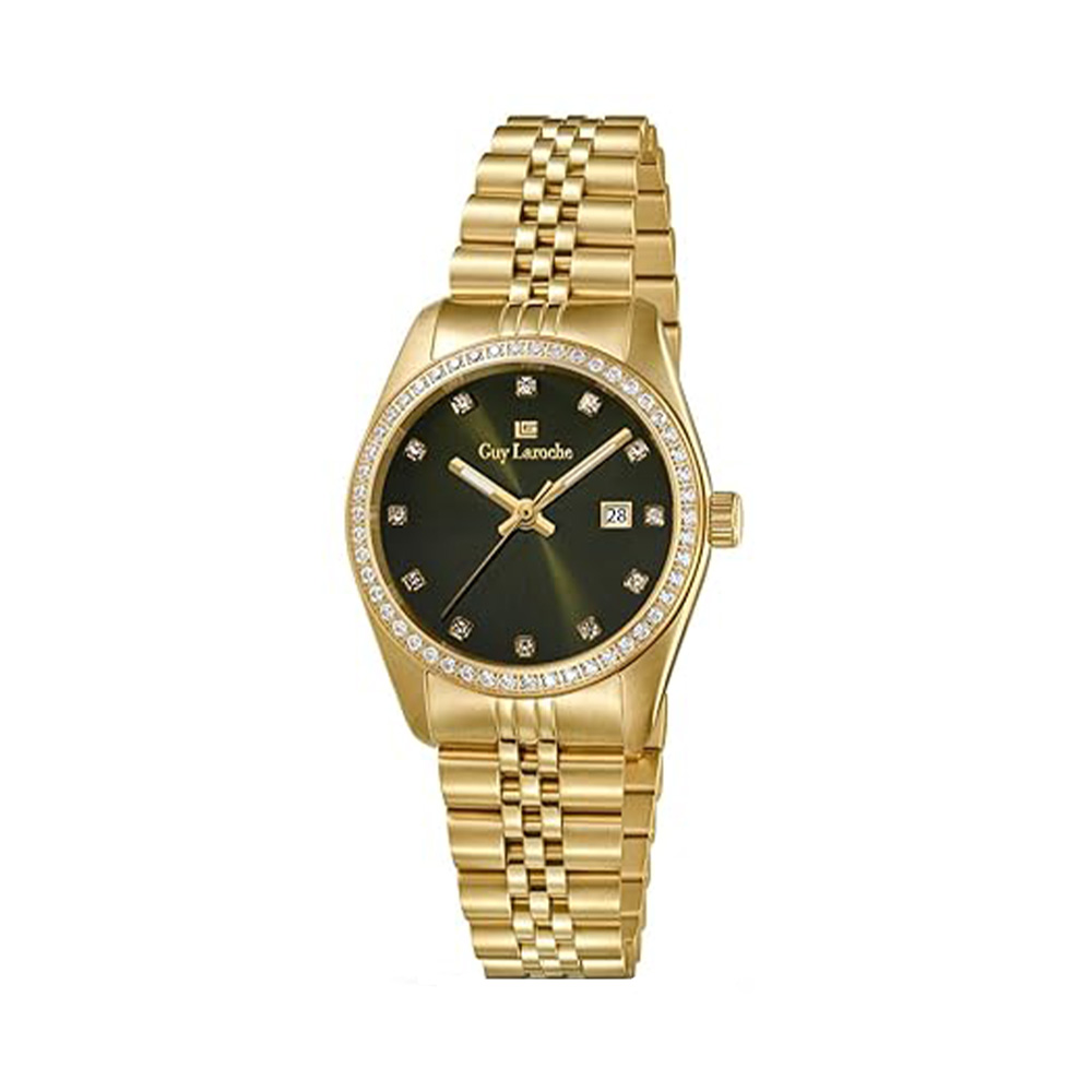 Picture of Guy Laroche Rosalie Quartz Green Dial Gold Tone Watch For Women GLWLG0002806