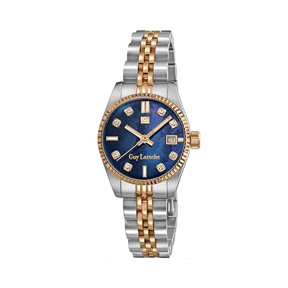 Picture of Guy Laroche Rose Quartz Blue Dial Rose Gold Tone Watch For Women GLWLG0001905