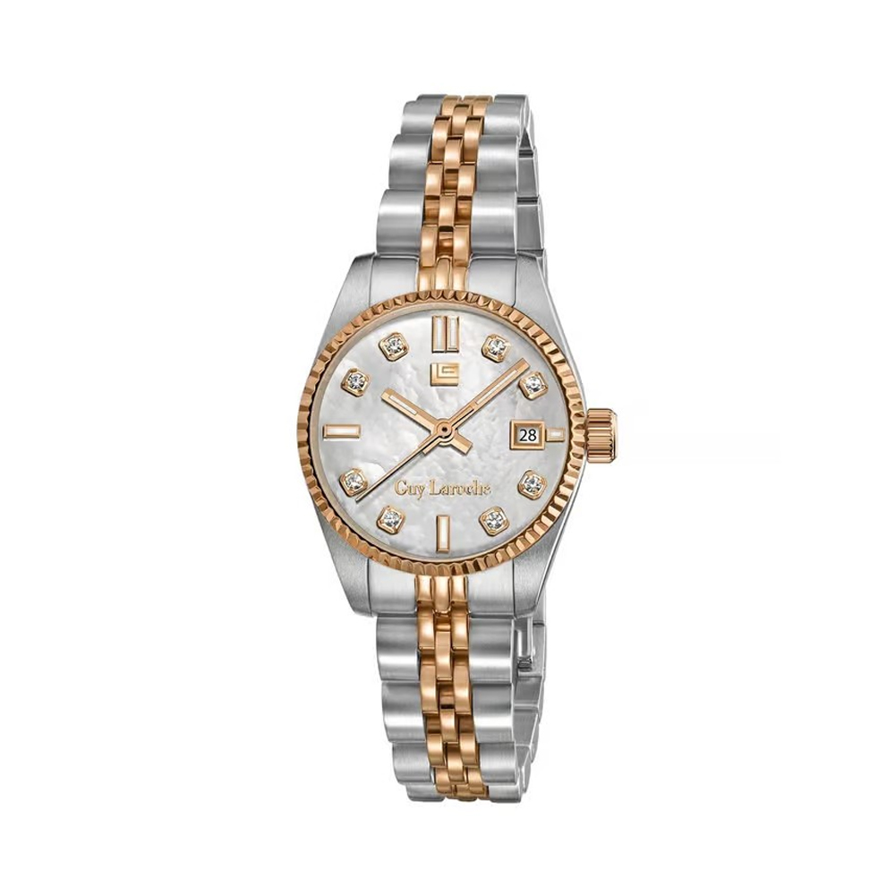 Picture of Guy Laroche Rose Quartz White Mop Dial Two Tone Stainless Steel Watch For Women GLWLG0001906