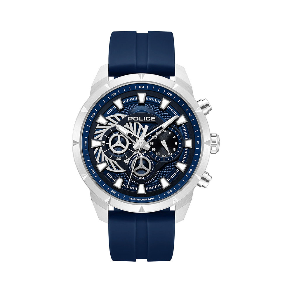Picture of Police Neist Chronograph Blue Dial Silicone Strap Mens Watch PEWGQ0092702