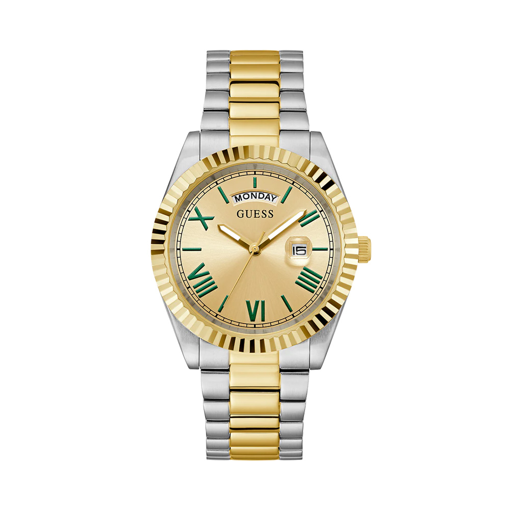 Picture of Guess Two Tone Day Date Champagne Dial Men'S Watch GW0265G14