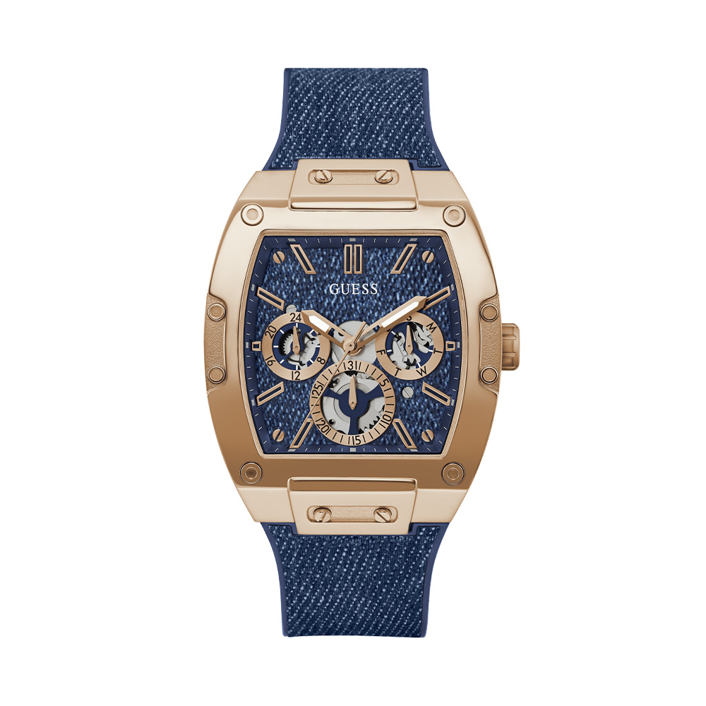 Picture of Guess Mens Blue Rose Gold Tone Multi Function Watch GW0786G2