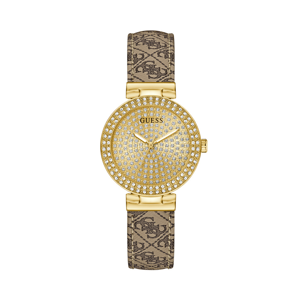 Picture of Guess Ladies Beige Gold Tone Analog Watch GW0943L2