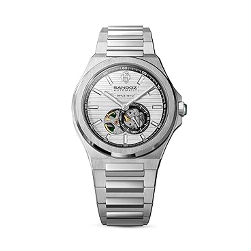 Picture of Sandoz Chanet Automatic Open Heart Silver Dial Stainless Steel Watch For Men SZWGL0000811