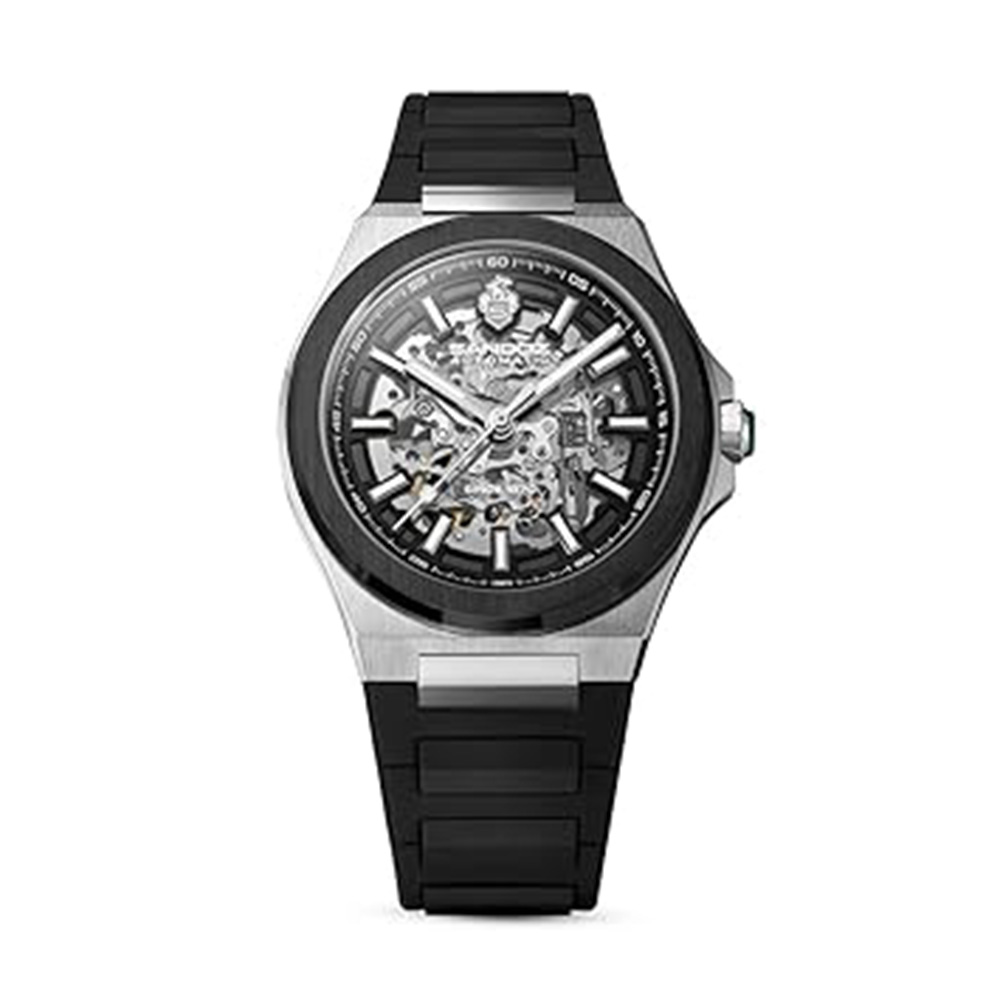 Picture of Sandoz Chanet Automatic Translucent Black Dial Rubber Strap Watch For Men SZWGR0000815
