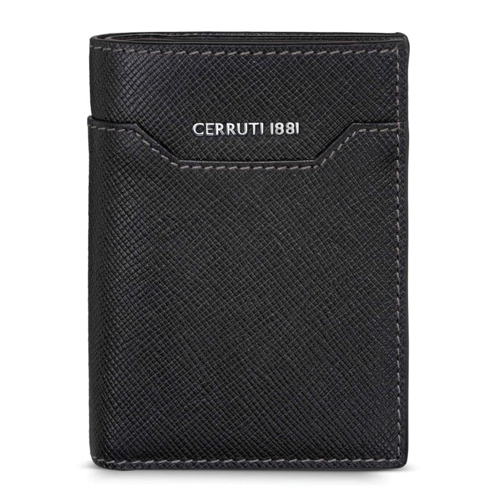 Picture of Cerruti 1881 Black Grained Leather Vertical Mens Wallet CEPU07289M BLA