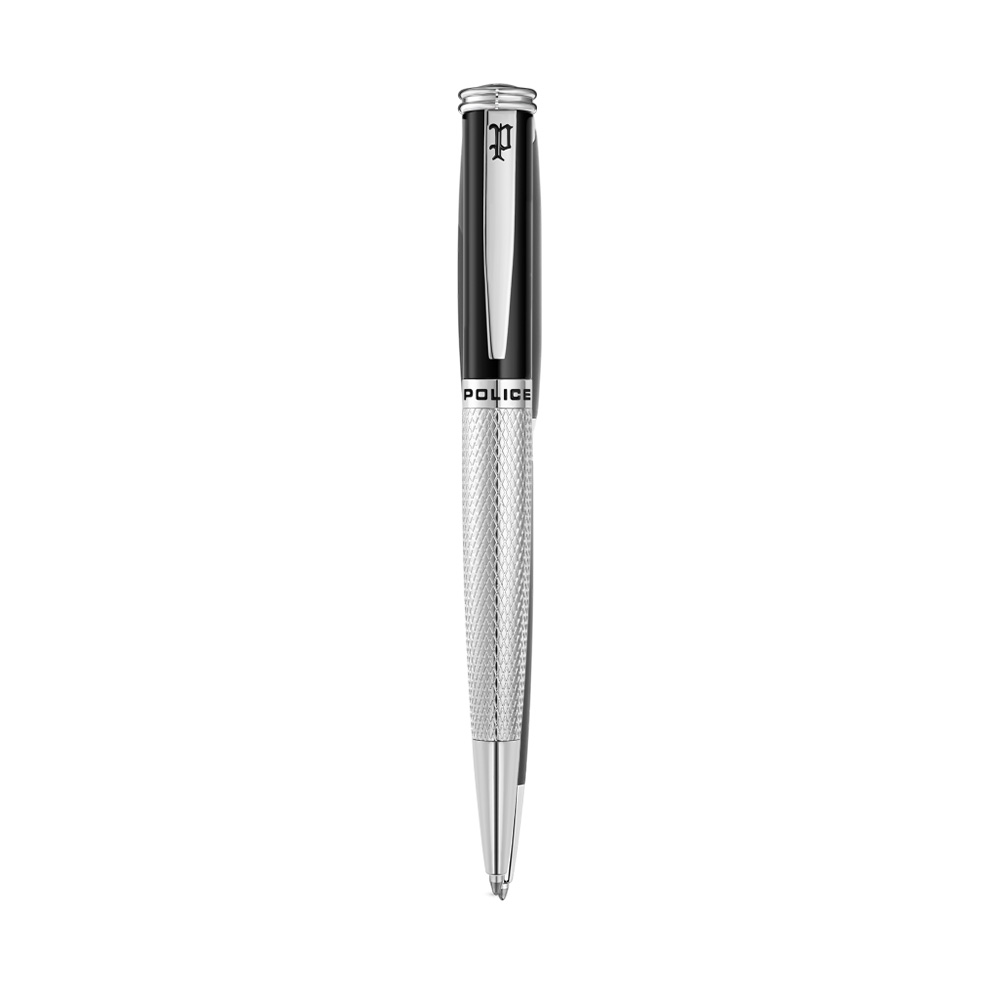 Picture of Police Gridgate Black Silver Premium Ballpoint Pen For Men PERGR0002501