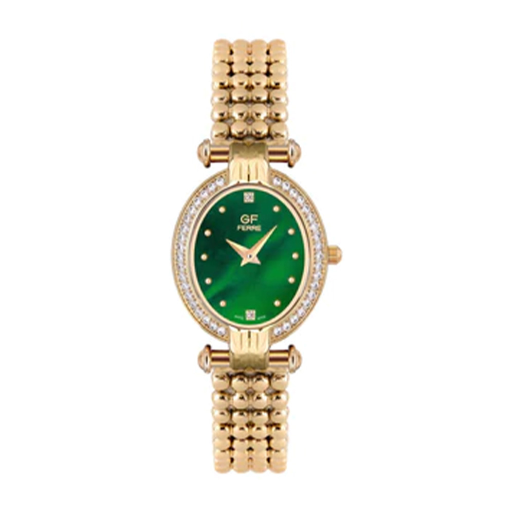 Picture of GF Ferre Women's Green Dial Gold Plated Zircon Watch GFGPN2002LZ
